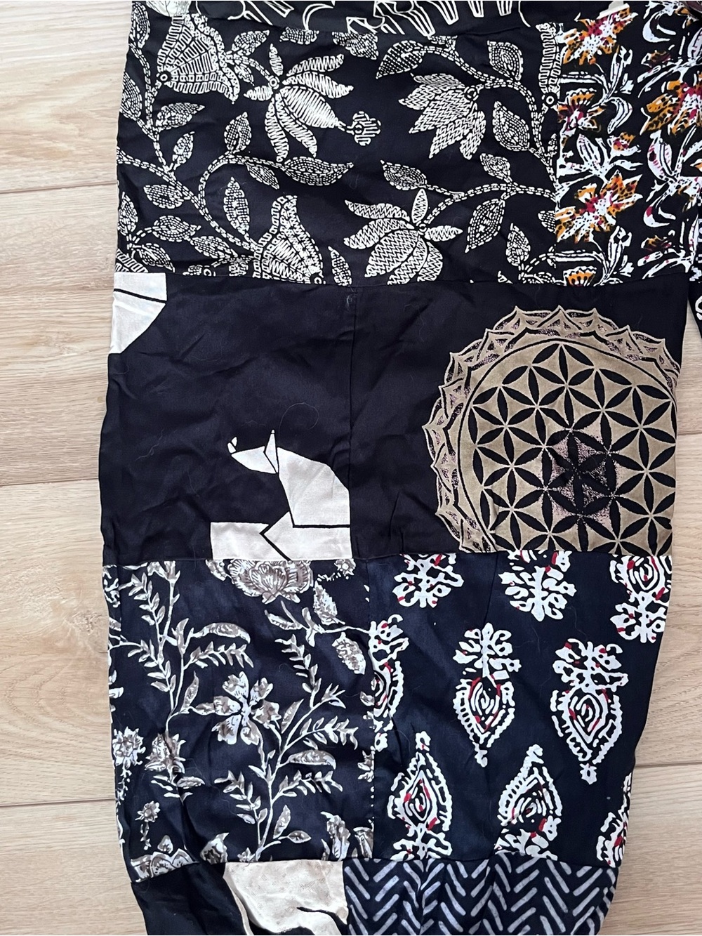 India BoHo harem patchwork pants OS - Picture 8 of 9